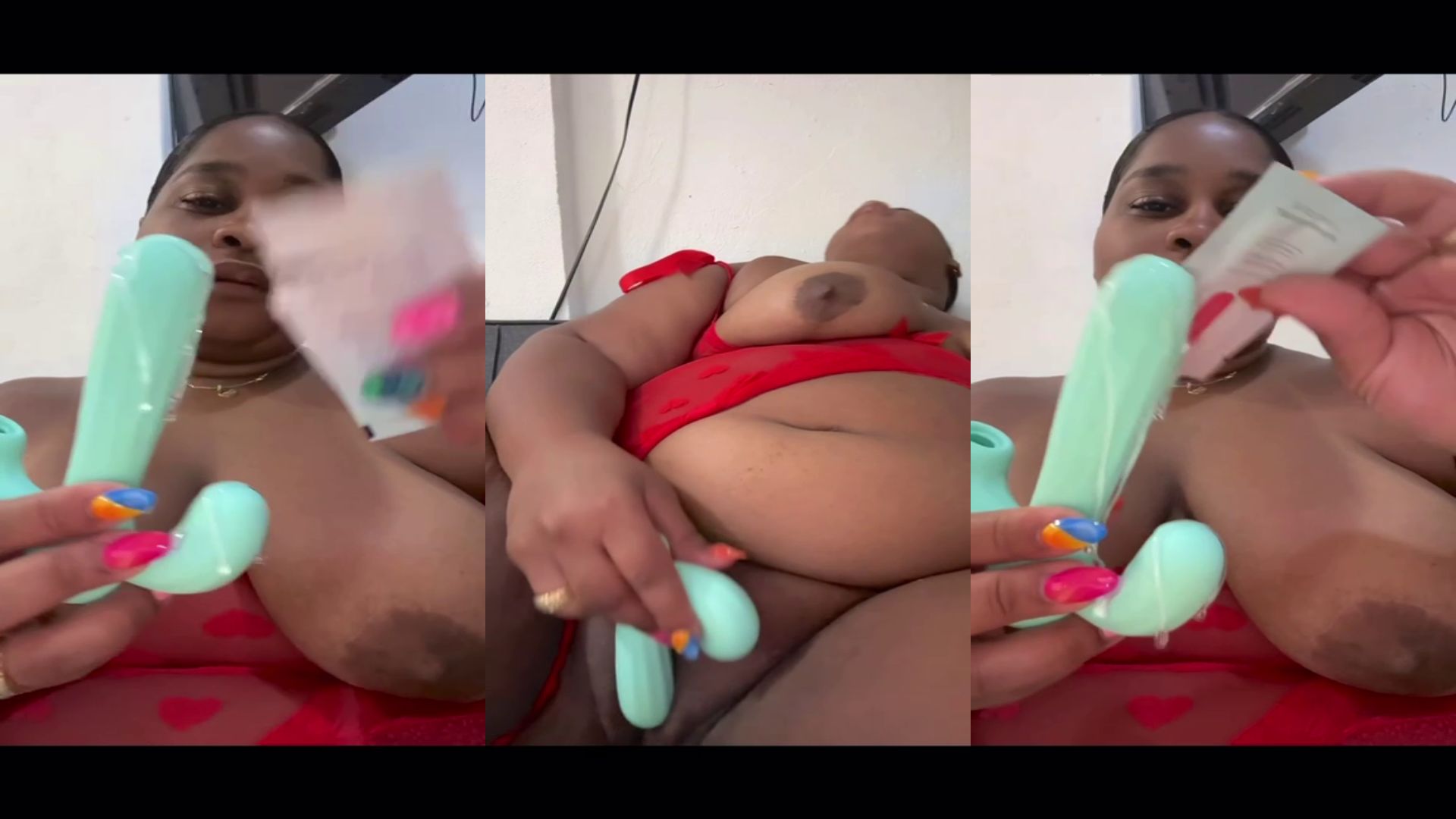 La gorda se hace una paja con lubricante